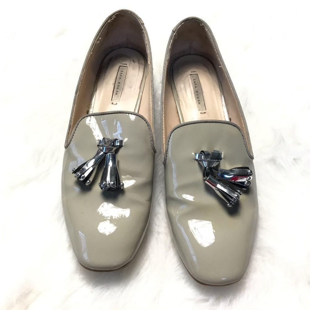 Zara Woman Tassel Gray Loafers Shoe